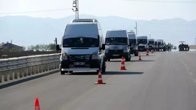 Jandarmadan servis araçlarına dronlu denetim