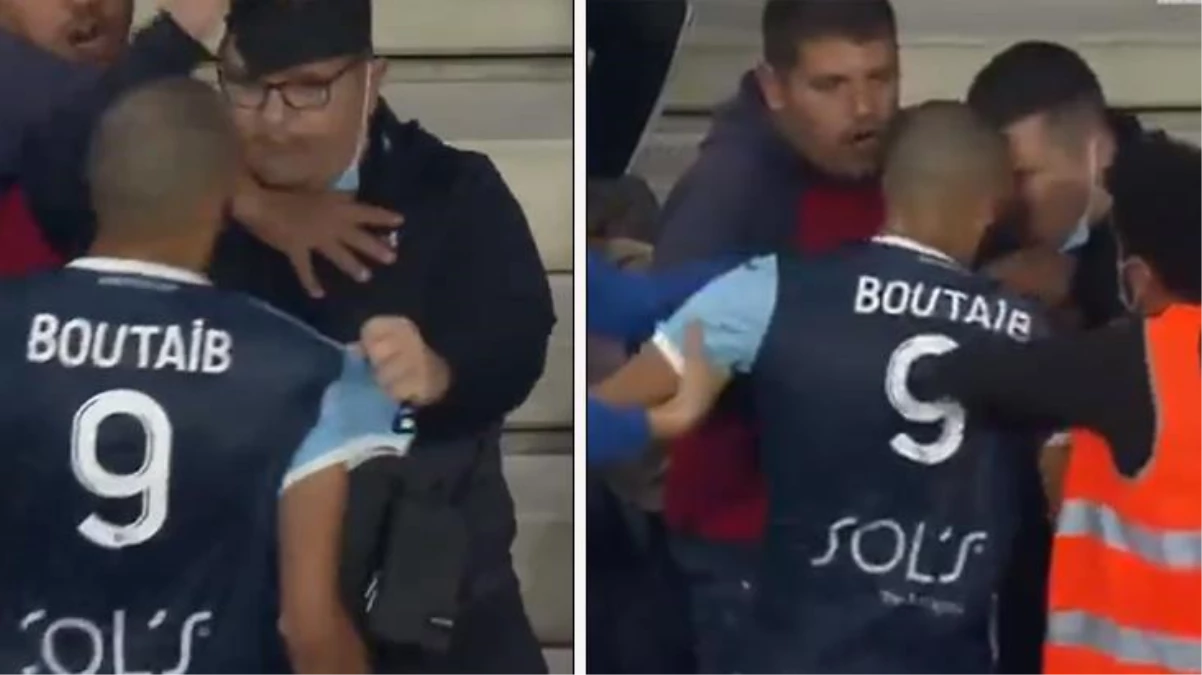 Malatyaspor'un eski futbolcusu Boutaib, maç oynanırken tribüne çıkıp seyirciyle arbede etti