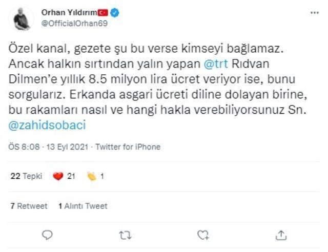 "Ülkede 8 bin liraya, taban fiyatla çalışanlar var" diyen Rıdvan Dilmen'in, 8 milyon lira kazandığı sav edildi