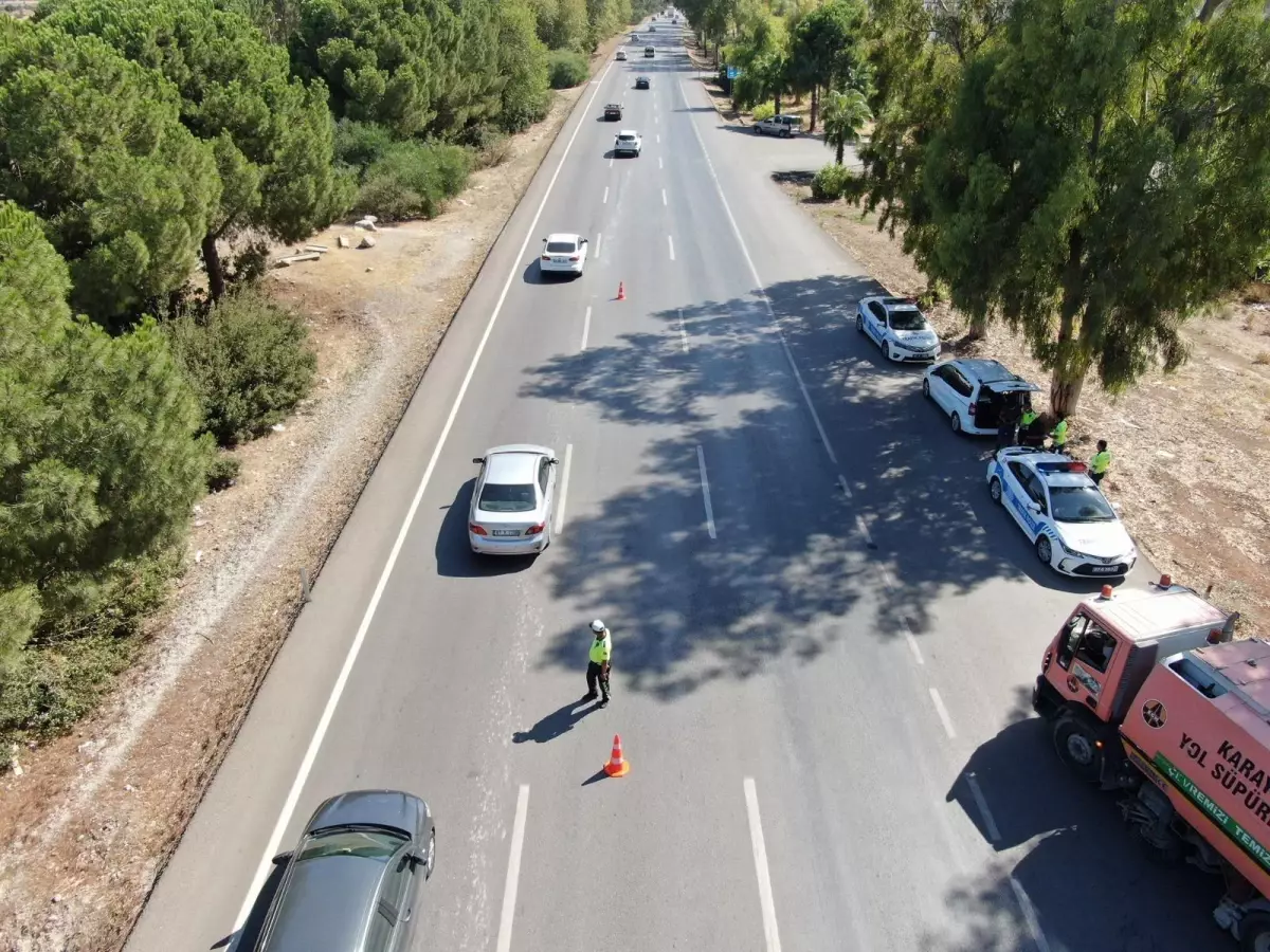 Antalya'da helikopter ve drone destekli trafik denetimi yapıldı