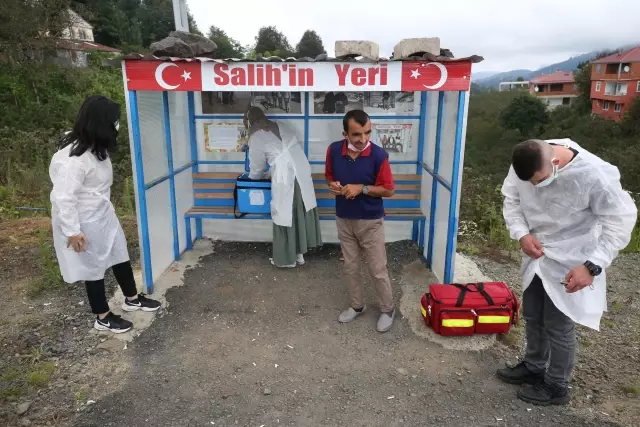 Gürgentepeli Salih kendisi için konulan durakta aşılandı