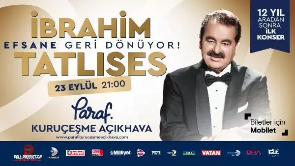 12 yıl sonra konser verecek olan İbrahim Tatlıses biletleri 2 saat içinde tükendi.