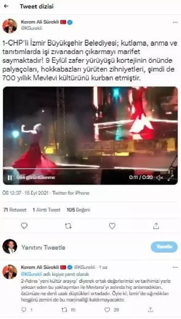 İzmir'de belediye ve AK Parti'den 'yarı çıplak semazen gösterisi' açıklaması