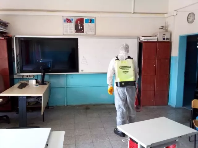 Kırıkkale'de okullarda dezenfekte çalışması