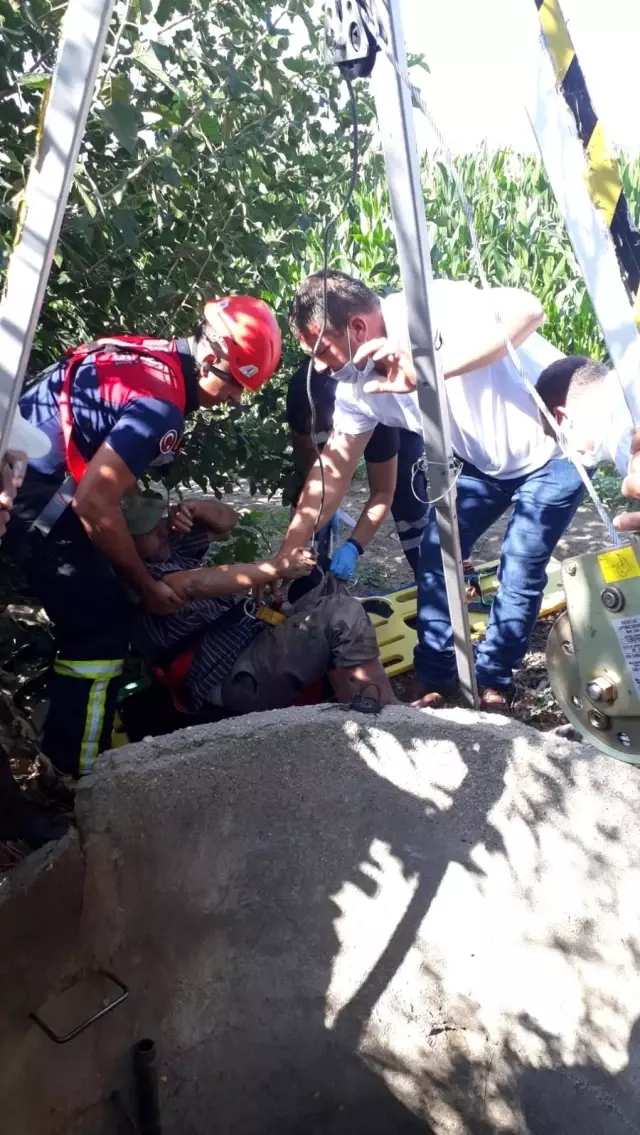 Kuyuya düşen kişiyi itfaiye kurtardı