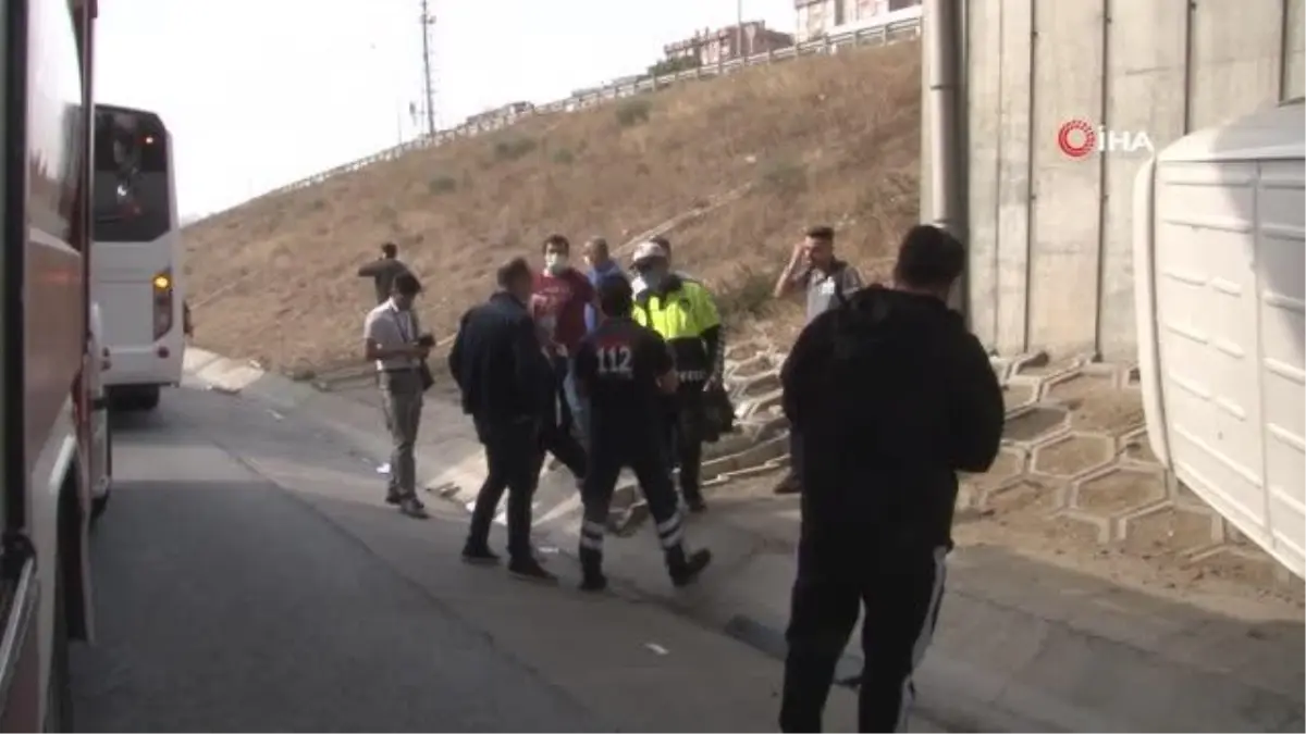 Kuzey Marmara Otoyolu'nda işçi servisi yan yattı, 6 işçi yaralandı