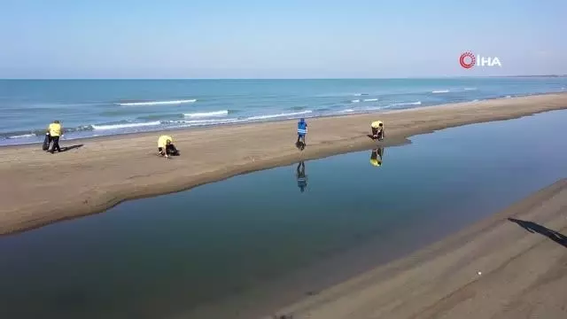 Mersin sahillerinde petrol temizliği sürüyor