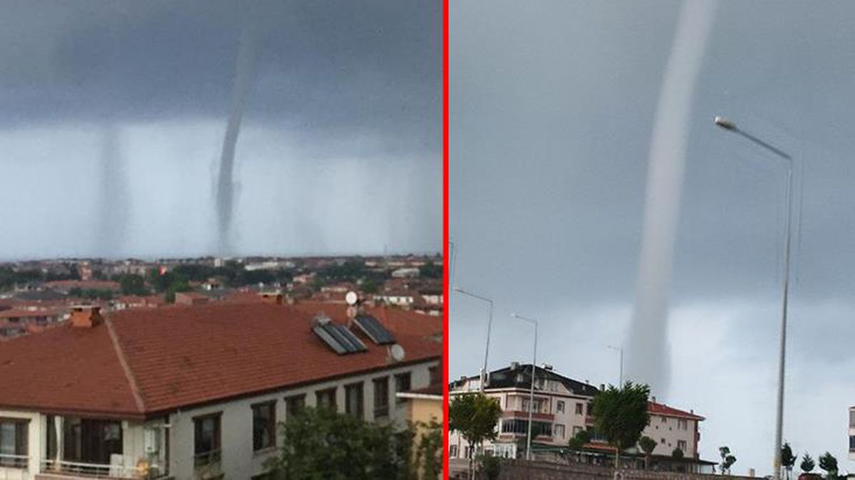 Sakarya'da fırtına sonrası ortaya çıkan hortum panik yarattı