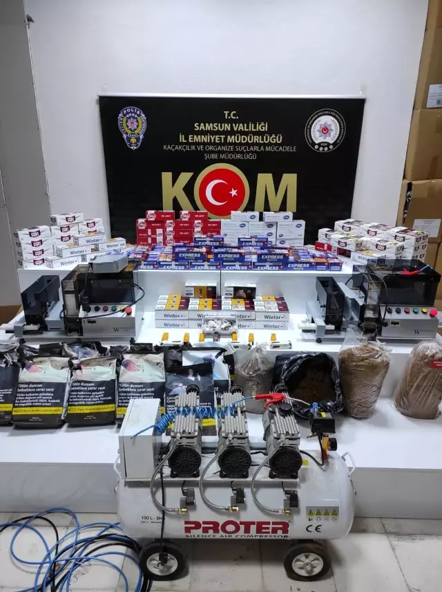 Samsun'da kaçak tütün mamulleri ele geçirildi