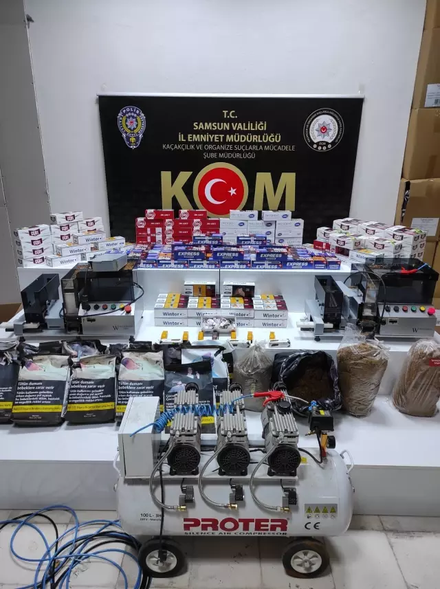 Samsun'da kaçak tütün mamulleri ele geçirildi