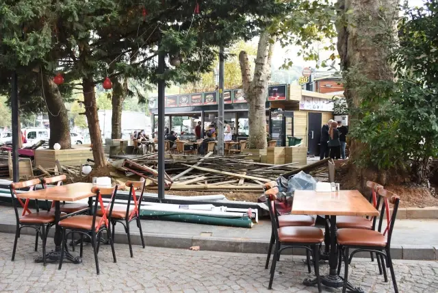 Sarıyer'de spor kulübüne gelir sağlayan çay bahçesinin yıkımına tepki