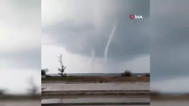Denizde çıkan hortum panik oluşturdu