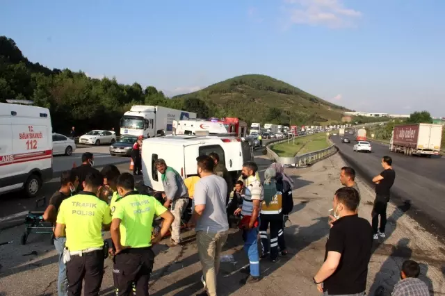 Son dakika haberi... Düzce TEM otoyolunda feci kaza: 8 yaralı