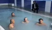 Kaymakam havuza girip tüm vatandaşları Türkiye'nin en önemli kaplıcalarından birine davet etti