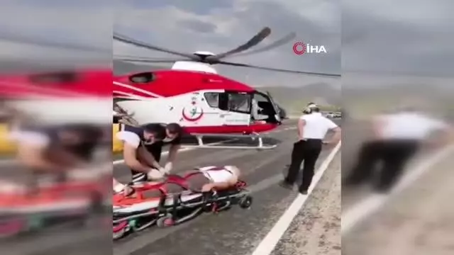 Son dakika haber... Ambulans helikopter kara yoluna indi