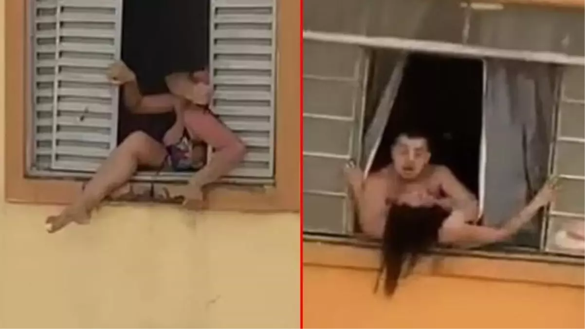 Brezilya'yı ayağa kaldıran görüntü! Kocası tarafından darbedilen hamile kadın camdan atlamaya çalıştı