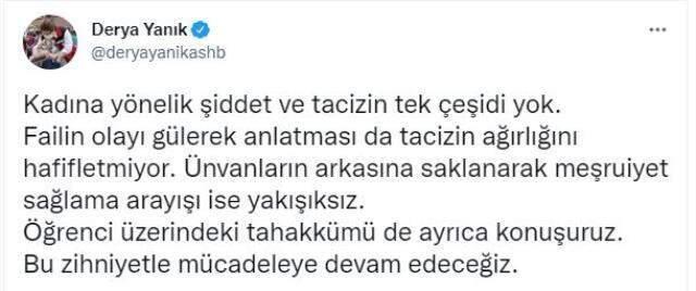 Celal Şengör'ün öğrencisiyle ilgili reaksiyon çeken kelamlarına Bakan Derya Yanık'tan da reaksiyon geldi