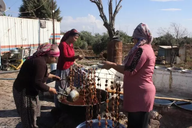 Kilis'te cevizli sucuk üretimi başladı
