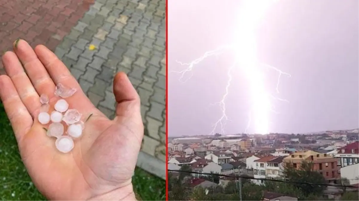 İstanbul'da beklenen yağış başladı, birtakım ilçeleri dolu vurdu