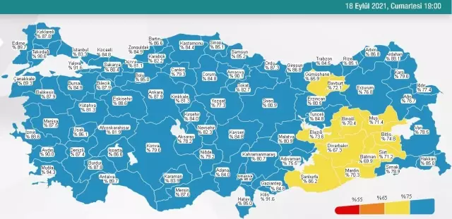 19 Eylül Pazar 2021 korona tablosu… Bugünkü corona vaka sayısı açıklandı! 19 Eylül koronavirüsten kaç kişi öldü?