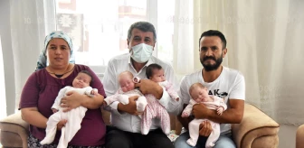 Anamur Belediye Başkanı Kılınç, hamileyken Kovid-19'u yenip, dördüz bebek doğuran anneyi ziyaret etti