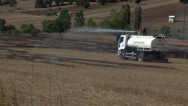Pazaryeri'nde çıkan anız yangını söndürüldü