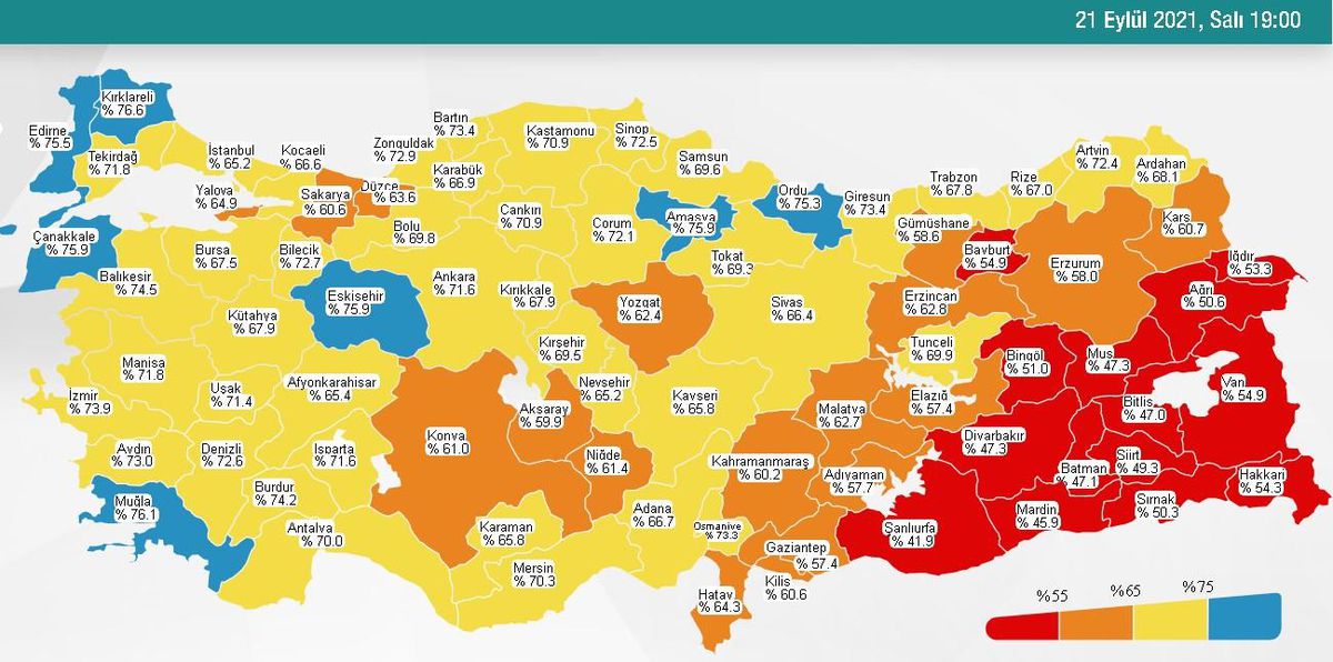 21 Eylül Salı 2021 korona tablosu… Bugünkü corona vaka sayısı açıklandı! 21 Eylül koronavirüsten kaç kişi öldü?