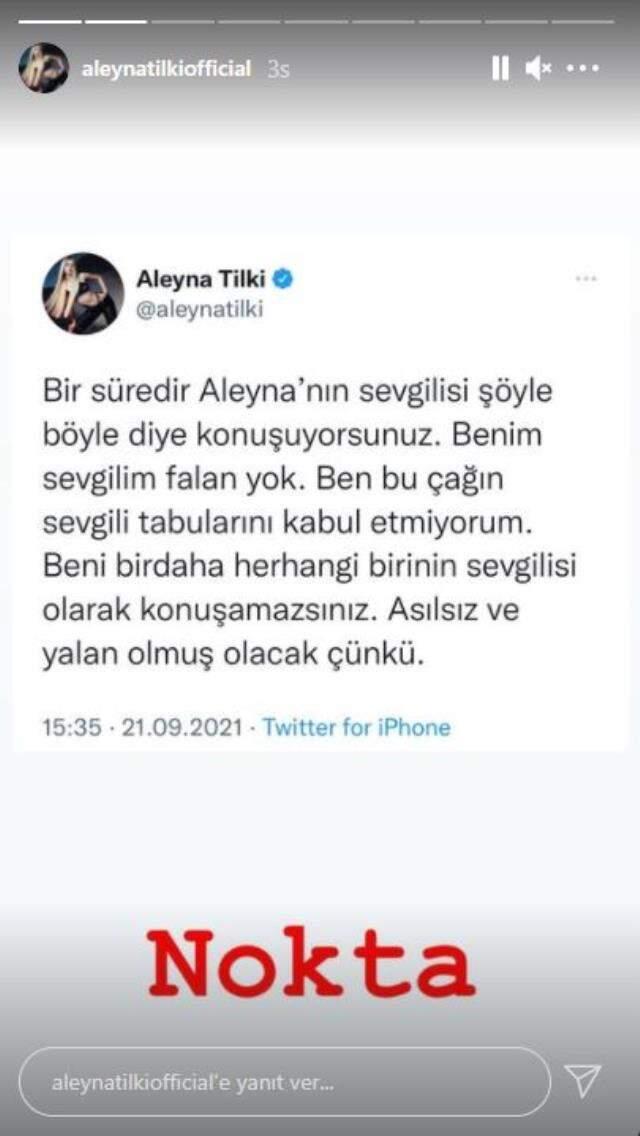 Aleyna Tilki'nin sevgili paylaşımı ezber bozdu: Bu çağın tabularını kabul etmiyorum