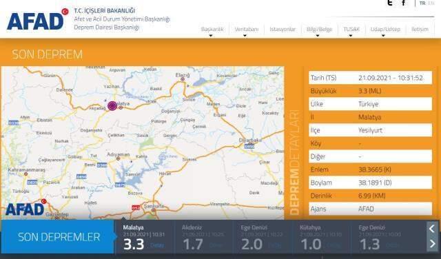 Malatya son depremler! Son Dakika: Malatya'da deprem mi oldu? Malatya Kandilli ve AFAD deprem listesi!