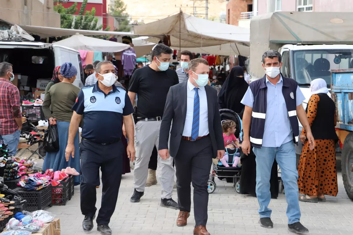 Mazıdağı Kaymakamı Görmüş, pazar yerinde incelemelerde bulundu
