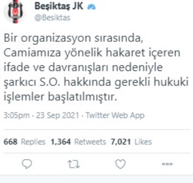 Beşiktaş'tan Serdar Ortaç'a çok ağır gönderme: Müzikçi S.O.