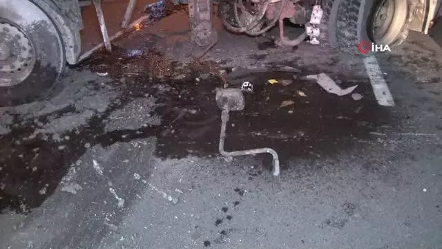 Sarıyer'de İETT otobüsüyle hafriyat kamyonu çarpıştı