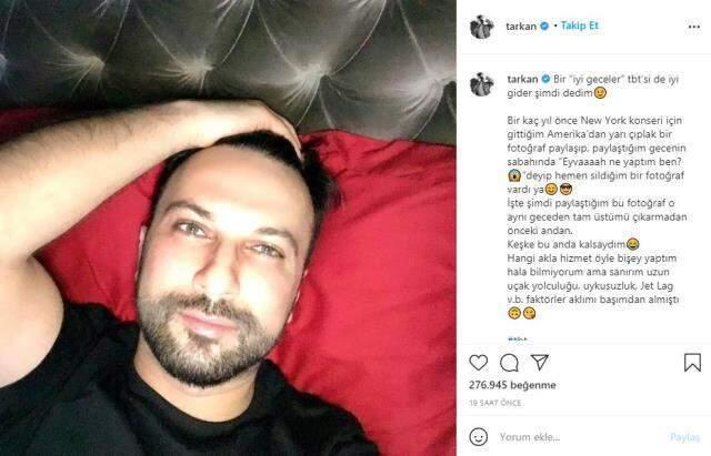 Tarkan, paylaşıp çabucak sildiği yarı çıplak fotoğrafına açıklık getirdi