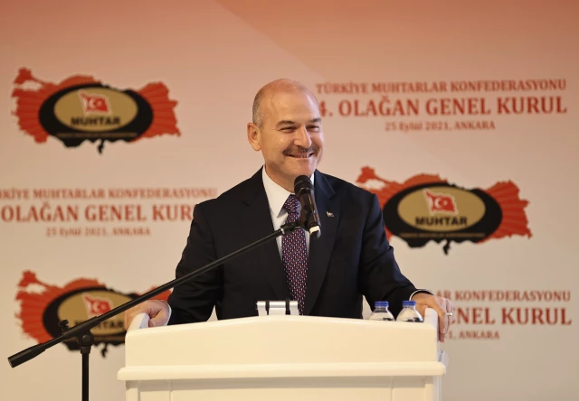 İçişleri Bakanı Soylu, Türkiye Muhtarlar Konfederasyonu'nun 4. Olağan Genel Heyeti'nde konuştu: (1)
