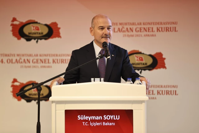 İçişleri Bakanı Soylu, Türkiye Muhtarlar Konfederasyonu'nun 4. Olağan Genel Heyeti'nde konuştu: (1)
