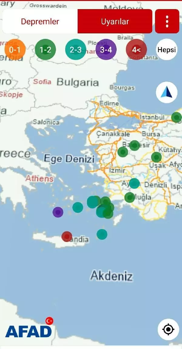 GİRİT ADASI AÇIKLARINDA 5.7 BÜYÜKLÜĞÜNDE DEPREM