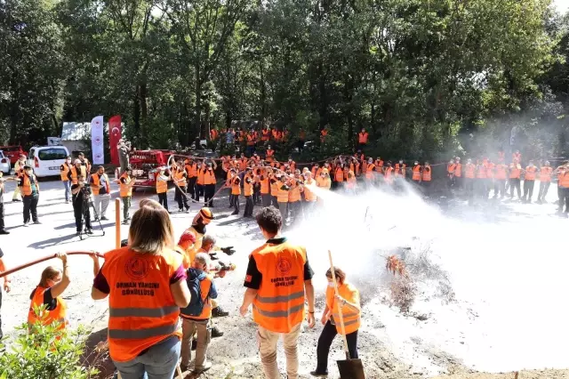 Son dakika... Yangın söndürme gönüllülerinden nefes kesen tatbikat