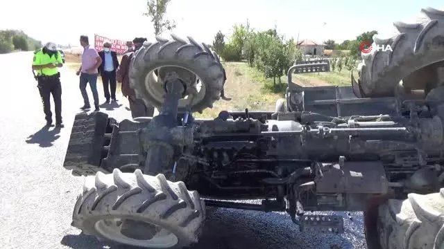 Son dakika haber | Devrilen traktörün sürücüsü kazadan burnu bile kanamadan kurtuldu
