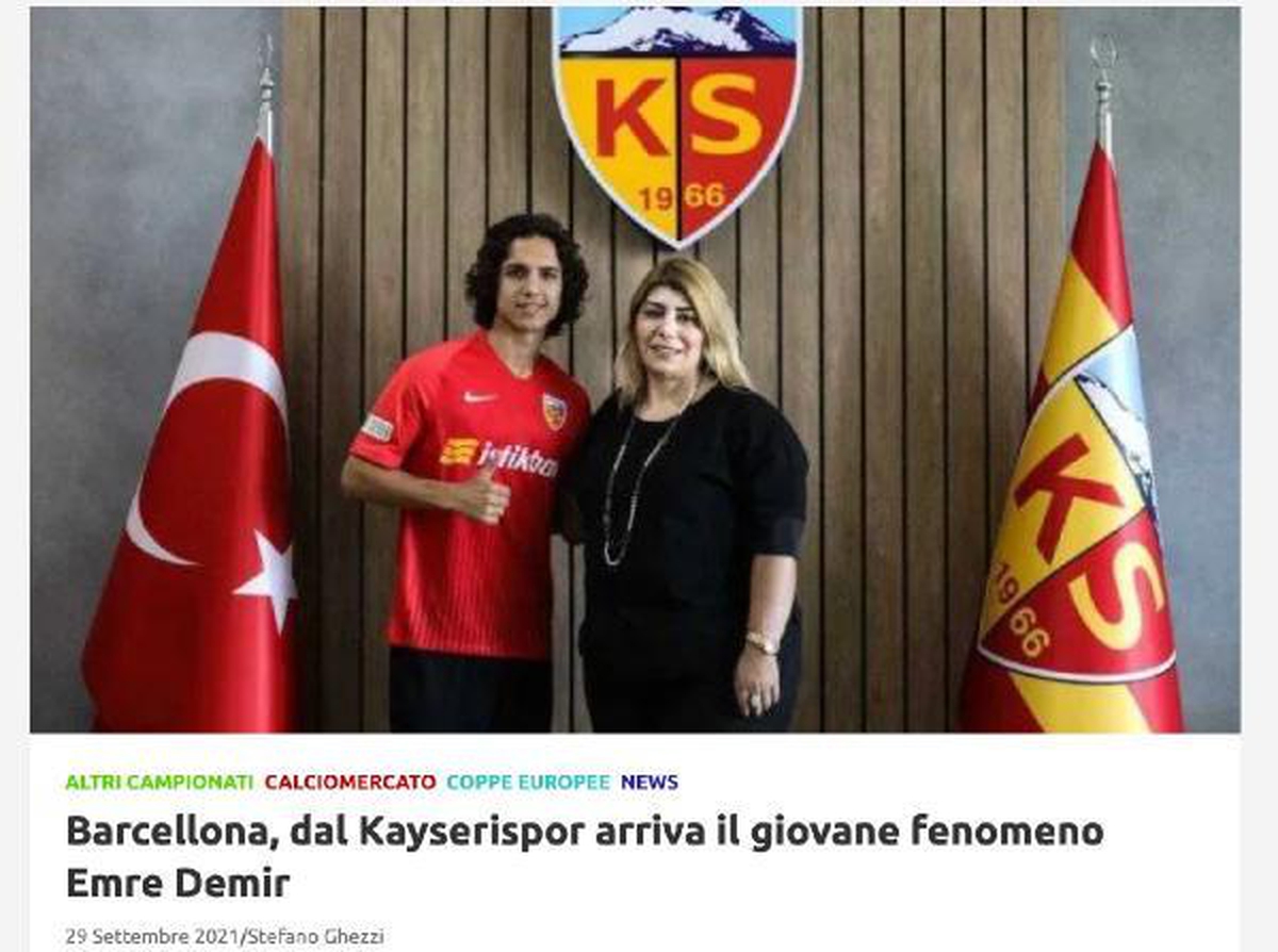 Barcelona'ya Türk yetenek: Emre Demir, İtalya'da manşetlerde - Vimarsana News