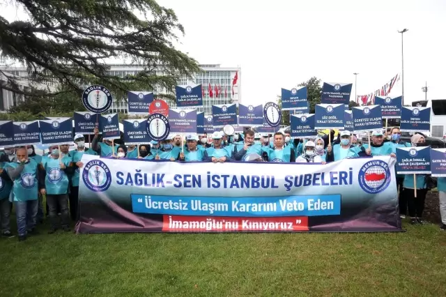 Sağlık çalışanlarından İBB Başkanı Ekrem İmamoğlu'na kırmızı kart