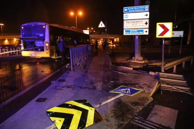 Avcılar'da kaza yapan halk otobüsündeki 4 yolcu yaralandı