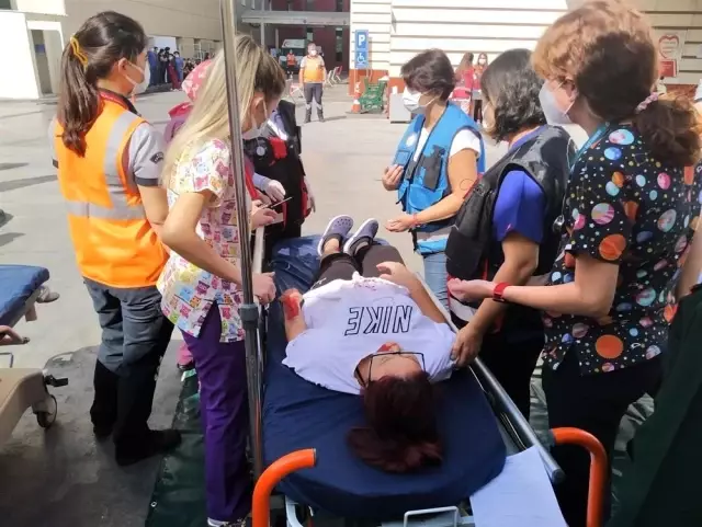 Son dakika haber: Aydın Kadın Doğum ve Çocuk Hastalıkları Hastanesi'nden tatbikat gerçeğini aratmadı