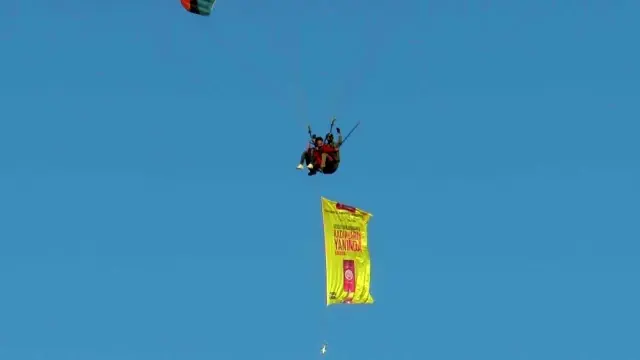 Kadına şiddete 'havadan' farkındalık