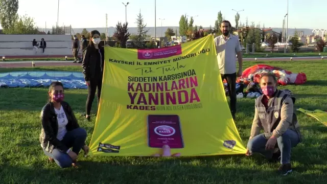 Kadına şiddete 'havadan' farkındalık
