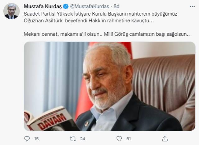 Son Dakika! Saadet Partisi Yüksek İstişare Konseyi Lideri Oğuzhan Asiltürk hayatını kaybetti
