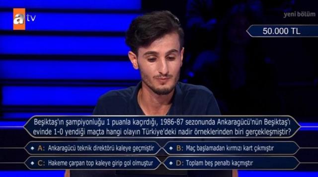 Milyoner'de sorulan Beşiktaş sorusu duygusal anlar yaşattı: Güya abim bana fısıldıyor