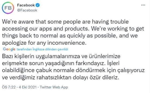 Facebookta sıkıntı mı var? 4 Ekim Facebook çöktü mü? Facebook hatası nasıl düzeltilir? Facebookta sıkıntı mı var? 4 Ekim Facebook çöktü mü? Facebook hatası nasıl düzeltilir?