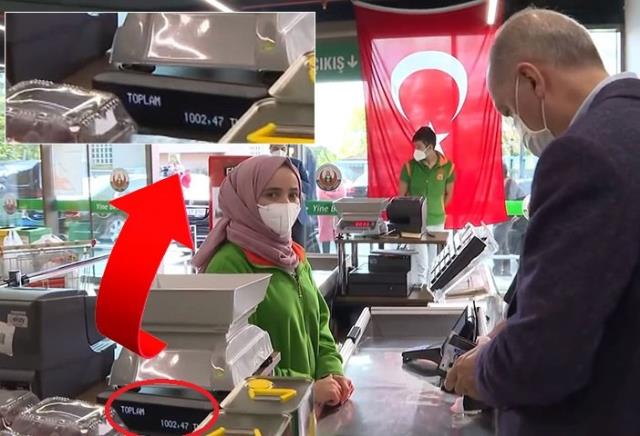 Cumhurbaşkanı Erdoğan, Tarım Kredi Kooperatifi'nde alışveriş arabalarını 1000 TL'ye doldurdu