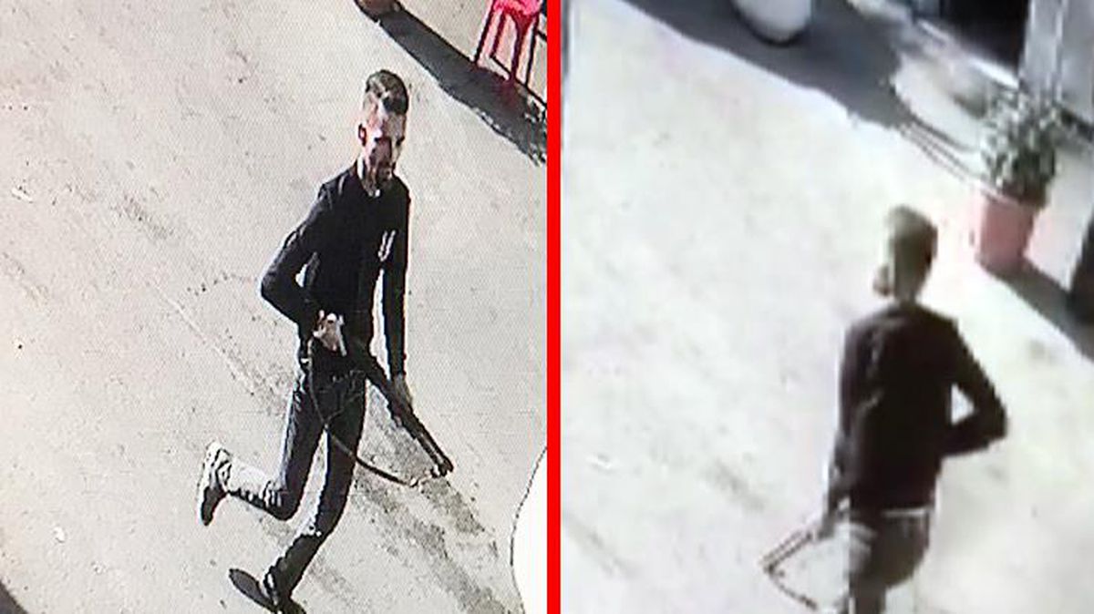 3 kişiyi pompalı tüfekle kovalayıp ateş açtı! Korku dolu anlar kamerada
