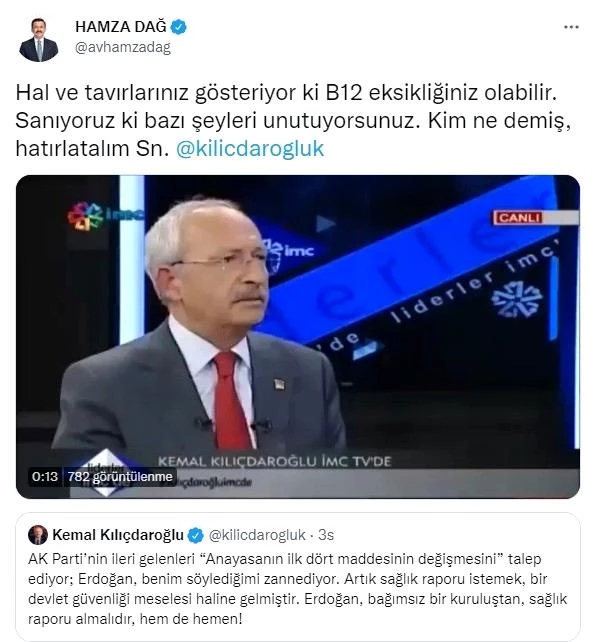 AK Partili Dağ'dan Kılıçdaroğlu'na görüntülü cevap